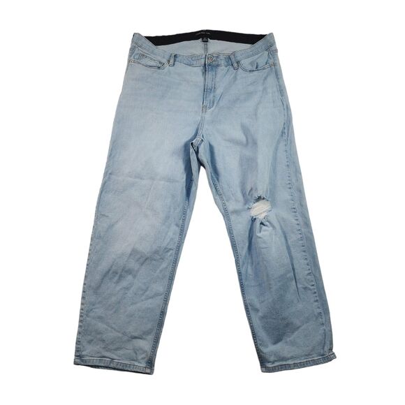 CALVIN KLEIN Jeans High Rise Straight Womens Plus Size 20W Distressed - Picture 1 of 7